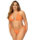 CT Lingerie Kimi Skimmpy String Bikini Swimsuit in bright orange with adjustable tie sides