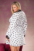 Heart Print  Kimono Curvy Temptations - POS